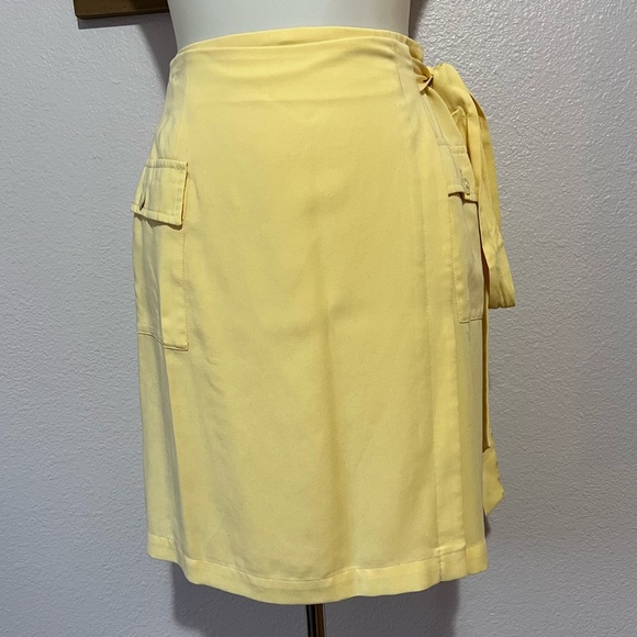 Vintage Mondi tie wrap mini skirt- Yellow - Picture 1 of 7